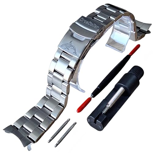 CSOY001 Classic Oysters Stainless Steel Bracelet for Casio Duro MDV106 / MDV107 – 2.5mm Fat Spring Bar, D-Clasp Double Lock, Curved End Link Fit Stainless Steel