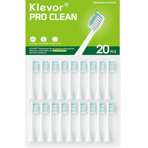 KLEVOR �����p���u���V�w�b�h Philips Sonicare�p ? 20�� ? �q���I�ȃ_�u���u���X�^�[�p�b�N ? DiamondClean�AFlexCare�AProtectiveClean�ASeries 2/3�ȂǂɑΉ�