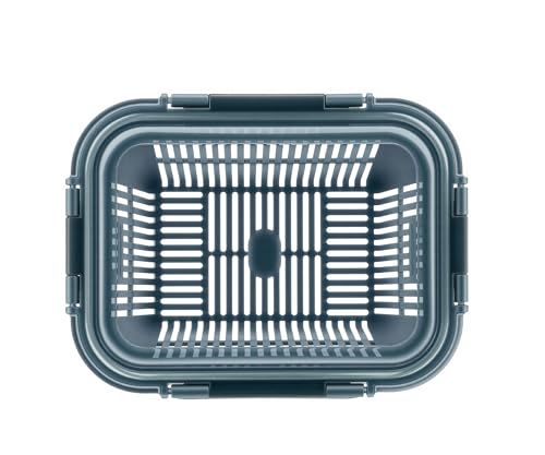 Image of Stegl Glass Food Storage Container Airtight Container with Silicone Lid & Drain Basket | Leak Proof Food Container for Meal Prep | Microwave Safe Transparent Kitchen Container