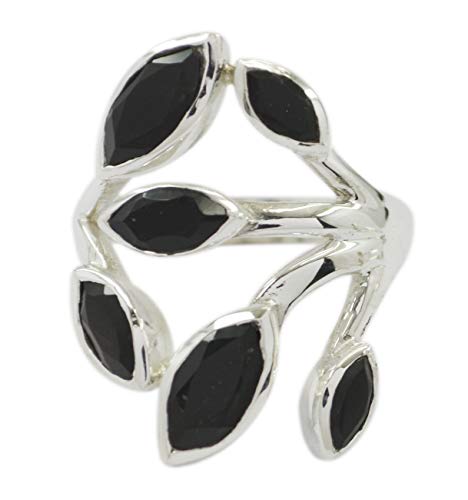 Bague en Argent 925 et Onyx Noir Naturel RIYO précieuses