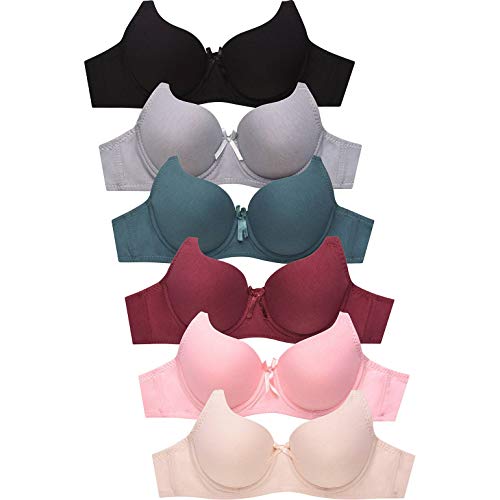 Mamia Women's Basic Lace/Plain Lace Bras (Pack Of 6)- Various Styles (Raelyn, 40C) #TOP14