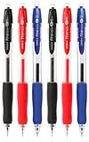 DONG-A Fine-Tech RT, Gel Ink Roller Ball Pens, 0.3mm, Retractable (6-Pack, Black/Blue/Red)