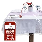 LAMINET Heavy-Duty Deluxe Crystal Clear Vinyl Tablecloth Protector 70
