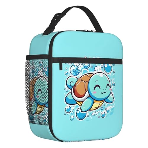 Bolsa de almuerzo con aislamiento térmico personalizada Squirtles para mujeres Videojuegos Bolsa de almuerzo reutilizable para la escuela, oficina, caja de alimentos de almacenamiento al aire libre