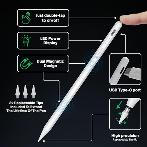 Image of Universal Stylus Pen - Stylus for Android Tablets, iPads, Smartphones, iPhones, Touchscreen Devices and Smartwatches | Stylus Pen for 2018 & Later Devices | White