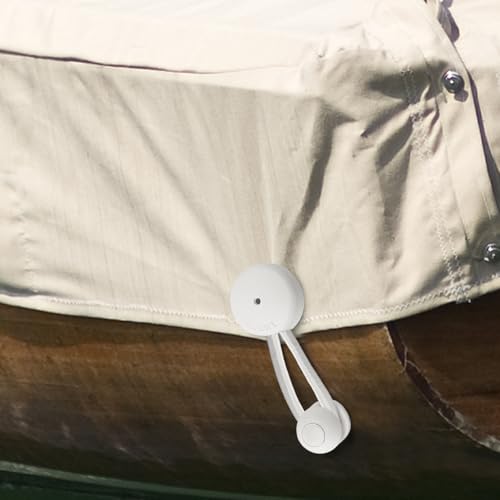 5 clips de cordón elástico con perillas blancas para sujetar lonas de camping y piscinas 6