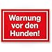 Produktbild Komma Security Warnung vor Hunden - Hunde Schild Hinweisschild Gartentor Gartenzaun - Türschild Haustüre Warnschild Abschreckung Einbruchschutz - Achtung Vorsicht Hund