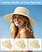Senker Fashion Sun Hats for Women UV Protection, Wide Brim Beach Straw Derby Hat Packable Floppy for Summer Vacation UPF 50+ Beige