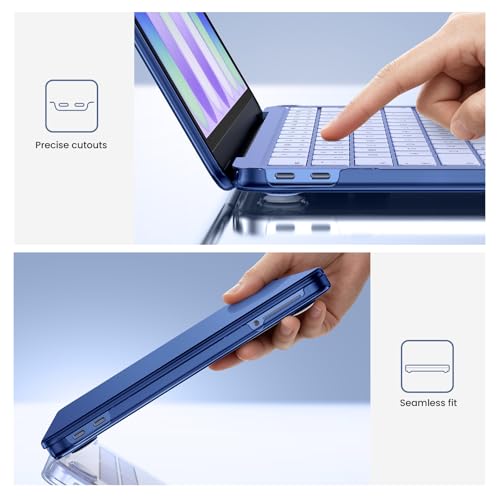 Image of BlueSwan Case for MacBook Neo Cover 13 inch 2026 A3404 Clear Hard Shell | Compatible for Apple Mac Neo 13 inch A18 Pro, Glossy Bright Finish, Scratch Resistant Protection, Laptop Skin Accessories, Indigo