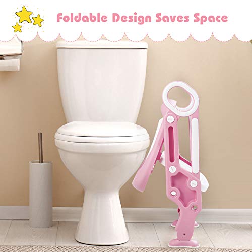 image for BABY JOY Kids Portable Potty Training Toilet Seat w/Step Stool Ladder,