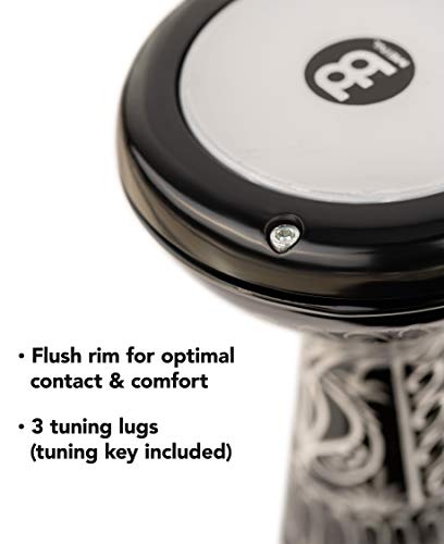 Meinl Percussion Mini Doumbek with Hand Engraved Aluminum Shell — Made in Turkey — 4" Tunable All-Weather Synthetic Head, 2-Year Warranty (HE-1018) - Thumbnail 4