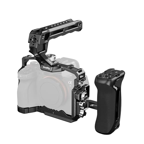 SmallRig HawkLock Quick Release Cage Kit for Sony Alpha 7R V/Alpha 7 IV/Alpha 7S III/Alpha 1 / Alpha 7R IV/Alpha 7 V, Full Cage with Top & Side Handle, Cable Clamp (Upgraded Version)