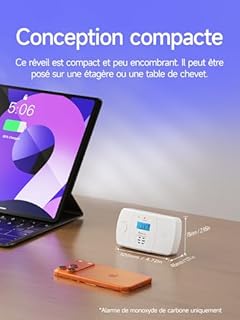 Heiman Détecteur de Monoxyde de Carbone Détecteur de CO avec Batterie échangeable et Bouton de Test et Voyant d'état LED, Capteur 10 Ans