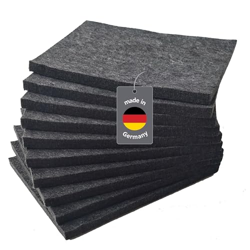 Familienmomente Sparpaket 10 Prickelfilz Unterlagen 20x14,5x1 cm anthrazit, stabile Qualität, für Kinder geeignet, zum Prickeln und Filzen