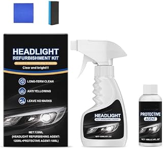 Diminishty/Homonth/Qifor Headlight Cleaner, Q4 Headlight Restoration, Automotive Headlamp Restoration Fluid Kit, Removing Yellowing, Oxidation, Foggy, for All Vehicle Types (1Set)