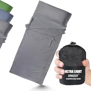 Frelaxy Ultraleichte Schlafsackeinlage Grau 95 x 214,9 cm