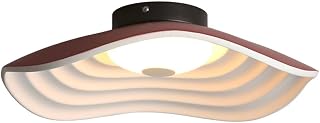Terracotta Wavy Shape Ceiling Light, 16 Inch Flush Mount LED Fixture | Mid Century Stepped Shade with 3 Color Dimming Ceiling Lamp for Bedroom, Living Room and Interior Ceiling