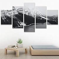 SIGNWIN 5 Panel Canvas Wall Art Skyline Sunset for Home Decorations Ready to Hang - 60