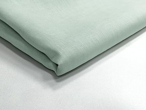 Natural Pure 100% Linen Fabric Soft Material Vintage Dressmaking Fashion Flax Bag 140cm Wide - 2 Meters 200cm x 140cm Sea Green