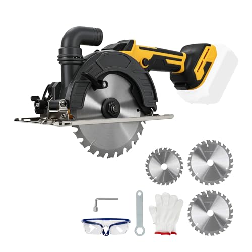 Scie circulaire sans fil de 15,2 cm compatible avec Dewalt 18/20 V, 6 300 tr/min sans balais avec 3 lames 150 mm et 125 mm, profondeur de coupe 50 mm, biseau de 0 à 45° pour coupe du bois, du