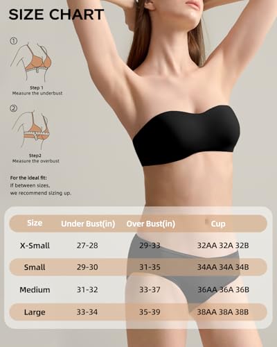 Image of Organic Cotton Strapless Bra for Women Padded Bra for Small Breasted Women