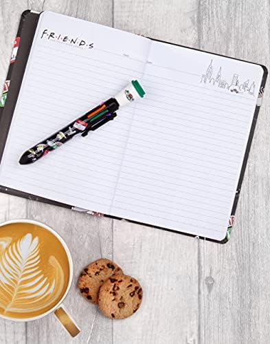 Friends Notebook & Pen Gift Set | A5 Central Perk Cafe Book Stationery with Multi-Coloured Pen | F.R.I.E.N.D.S Gift for Girls, Boys, Men & Women