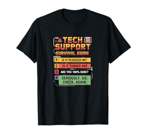 Computer Geek Help Desk Tech Survival Support Guide Funny IT Camiseta