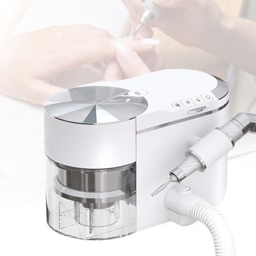 YNITJH Taladro De Uñas Eléctrico 2 En 1 con Aspirador De Polvo,30,000 RPM Pulidora con Succión 1.5 Kpa,Colector De Polvo Profesional para Uñas,para Salón Y Uso Doméstico,Motor Sin Escobillas