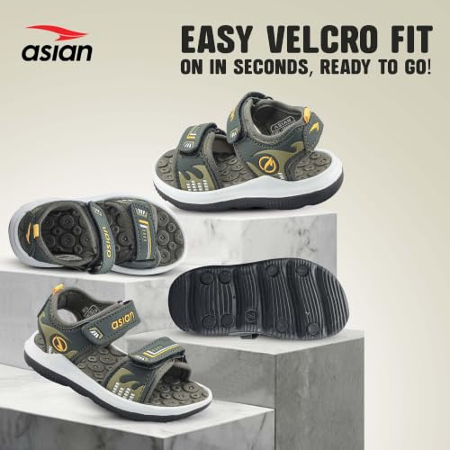 Image of ASIAN Henry-02 Kids Sports Sandals for Boys & Girls | Lightweight Sports Sandals with Soft Cushioning | Velcro Straps & Anti-Slip Grip Sole