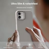 TOCOL für iPhone 12 Hülle Silikon, Stoßfest Anti-Rutsch Anti-Fingerabdruck Kratzfest Handyhülle für iPhone 12 Case, Steingrau – Ansicht 6
