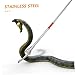 Milisten Foldable Stainless Steel Snake Grabber Non-Slip Reptile Tongs Long Reach Multi-use Crab Picking Tool for Handling Snakes and Seafood