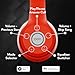 iJoy Wireless Over-Ear Bluetooth Headphones - Wireless and Wired Foldable Headset with Built-in Microphone, FM, Micro SD Card Slot, Touch Controls - Audifonos Auriculares Inalambricos (Red)
