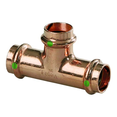 Viega 77377 ProPress Zero Lead Copper Tee with 1/2-Inch P x P x P, 10-Pack