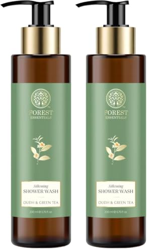 Image of Forest Essentials Shower Wash Oudh & Green Tea | Sulphate-Free Ayurvedic Body Wash | Softens, Scents & Hydrates Skin (Pack of 2)