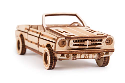 Wood Trick 3D Mechanical Model Kit Cabriolet Car Wooden Puzzle, Assembly Constructor Brain