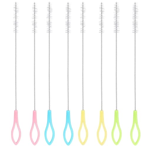 Strohbürsten, 8 Stück Strohhalm Reinigungsbürsten, Strohbürsten aus Edelstahl, Strohhalm Bürste, Reagenzglasbürsten, Strohrohrreiniger