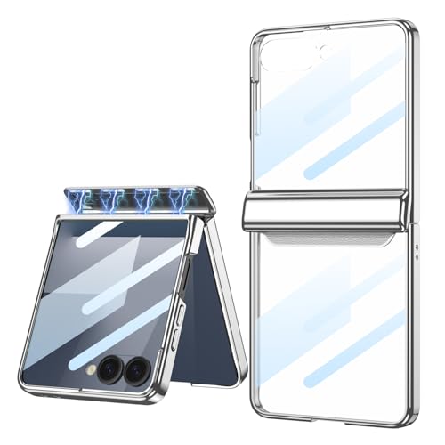 Coque fine pour Samsung Z Flip 7 avec protection de charnière au fini argenté miroir