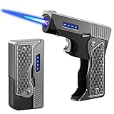 Electric Lighter, Switchable Butane Fuel Torch Jet Flame Lighter Electronic Arc Lighter Refillable B