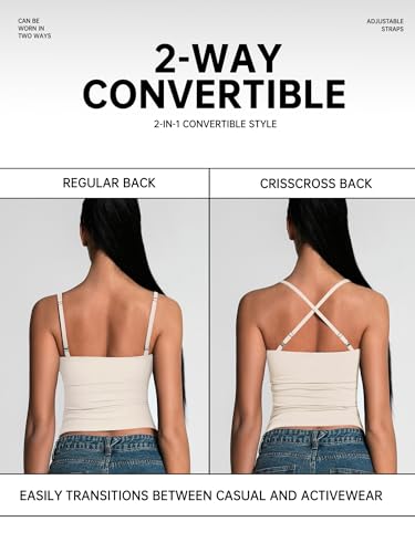 Women's Scoop Neck Tank Top Adjustable Spaghetti Strap Camisole Going Out y2k Tops Slim Fit Cami Tank3