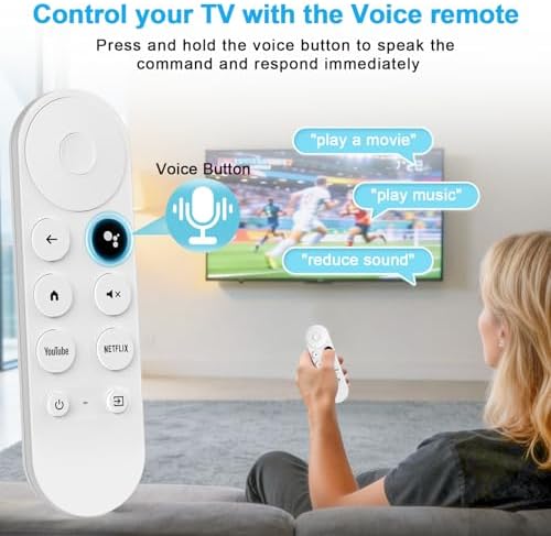 Voice Remote Control for Google TV Streamer 4K, Google Chromecast with Google TV HD/4K Snow Streaming Media Player, Voice Remote Control G9N9N Replacement (Remote Control Only) - 5