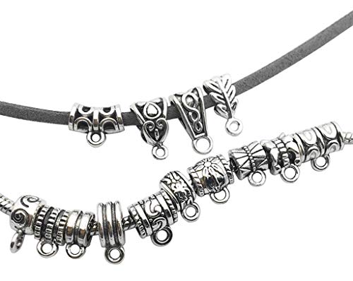Kinteshun Bracelet Beads Bails Alloy Multistyle Charm Pendant Connectors For Diy Jewelry Making Accessaries(14 Styles,100 Gram/About 120Pcs) #TOP4