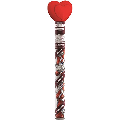 Hershey's Milk Chocolate Kisses In Plastic Tube w/ Heart Shaped Top