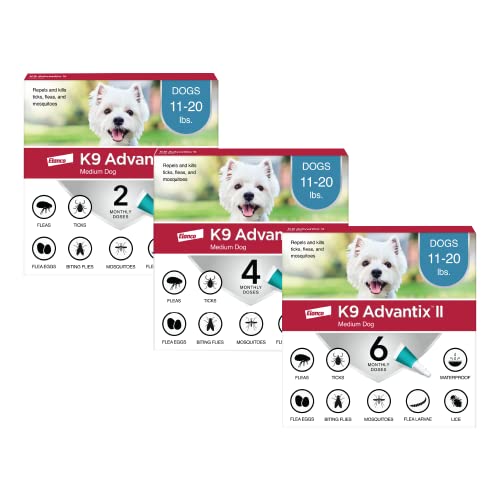 K9 Advantix II Medium Dog Vet-Recommended Flea, Tick & Mosquito Treatment & Prevention | Dogs 11-20 lbs. | 12-Mo Supply K9 Advantix II Medium Dog Vet-Recommended Flea, Tick & Mosquito Treatment & Prevention | Dogs 11-20 lbs. | 12-Mo Supply