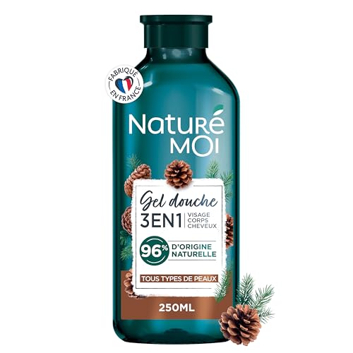 Naturé Moi - Gel doccia 3 in 1 - viso, corpo, capelli - idrata e nutre - tutti i tipi di pelle - pino marino biologico - 96% di origine naturale - Formula biodegradabile - 250 ml - Made in France