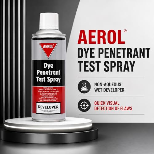 Image of AEROL Dye Penetrant Developer Spray | Non-Aqueous Wet Developer | 203g /280ml | Quick Crack Detection | Non Corrosive | for Welding & Maintenance