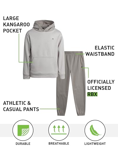 RBX Boys Sweat Suit Set - 2 Piece Performance Fleece Pullover Hoodie and Athletic Jogger Sweat Pants for Boys (Sizes: 2T-12)2
