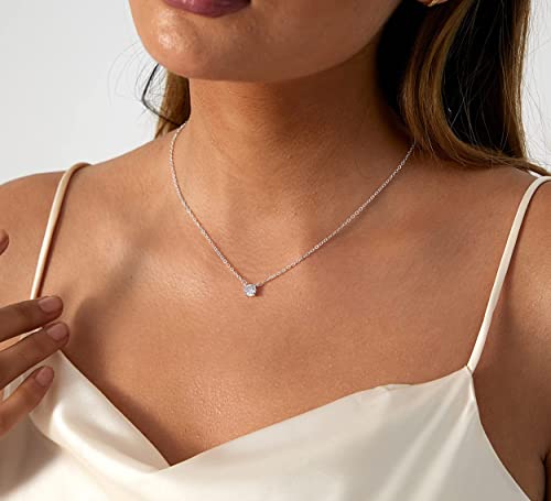 Tasiso Diamond Necklaces for Women Dainty CZ Leaf Necklace 14k Gold Plated Flower Necklace Simple Diamond Choker Necklaces for Women Trendy Prom Jewelry Gifts4