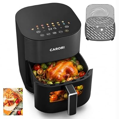 14-in-1 Air Fryer with Viewing Window 6Qt, Large Capacity, 392℉ Max Crisp, No Flipping Dual Heating System, 1700W Fast & Even Cooking, Nonstick Dishwasher-Safe Basket, Bake Roast Dehydrate Reheat