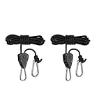 KQO 1 Pair 1/8 Inch Light Heavy Duty Rope Hanger Adjustable Rope Hanging Kit for Led Grow Light Grow...