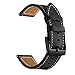 LDFAS Compatible for Vivoactive 4 Bands, 22mm Leather Watch Strap with Black Metal Buckle Compatible for Garmin Venu 3/2 Bands, Brown+Black (2 Pack)